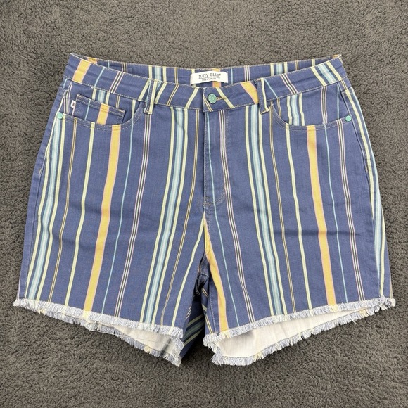 Judy Blue Shorts Women‎ 3XL (36x5) Plus Size Striped Highrise Frayed - Picture 1 of 11